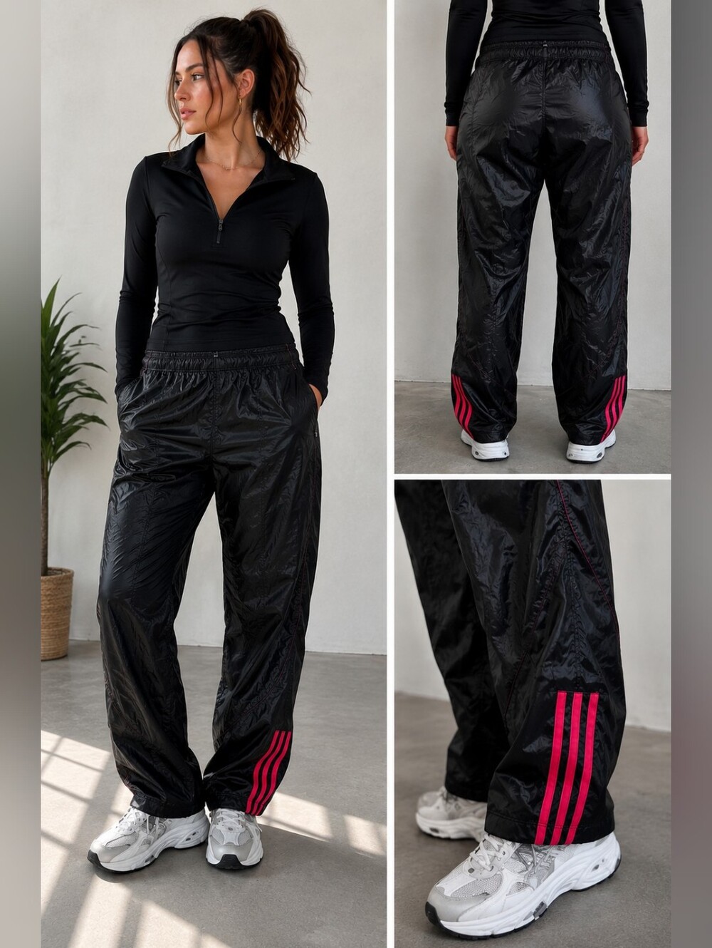 adidas Response Pants with Pink Side Stripes